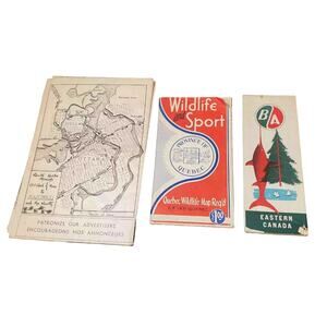 1931 Quebec Wildlife Sport and Eastern Canada British American Oil Vtg Road Maps